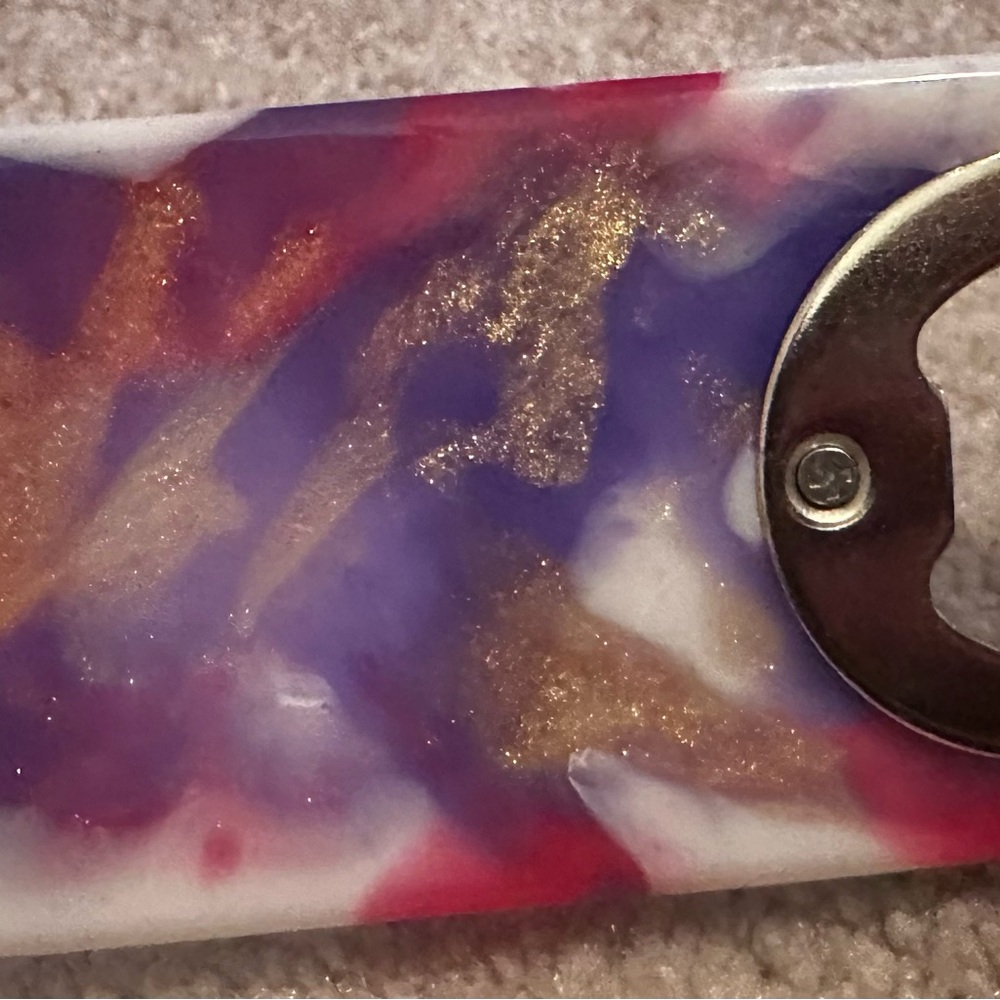 White bubble gum resin bottle opener